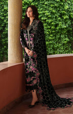 3 Piece Stitched Embroidered Velvet Suit - Ready To Wear