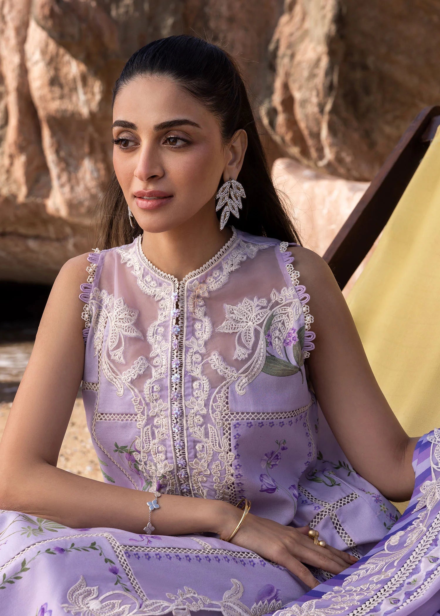 3 Piece Stitched Luxury Lawn Suit - Ready To Wear