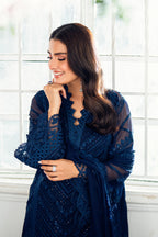 3 Piece Stitched Luxury Chiffon Dress - Ready To Wear