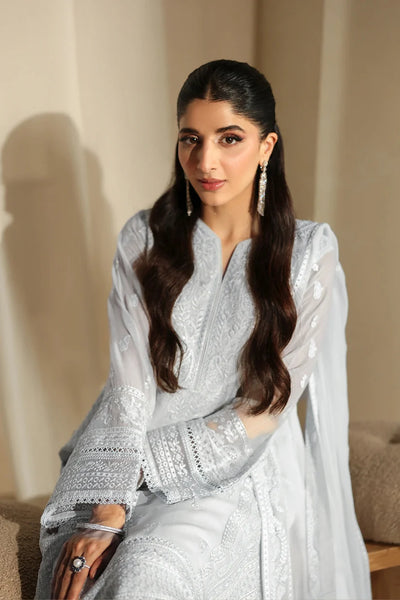 03-Piece Pure Chiffon Suit With Embroidered - Ready To Wear