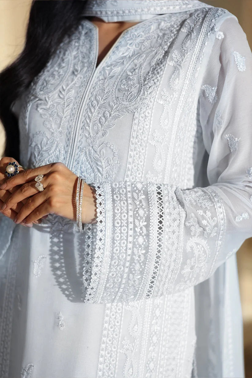 03-Piece Pure Chiffon Suit With Embroidered - Ready To Wear