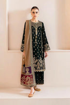 3 Piece Stitched Velvet Suit - Ready To Wear