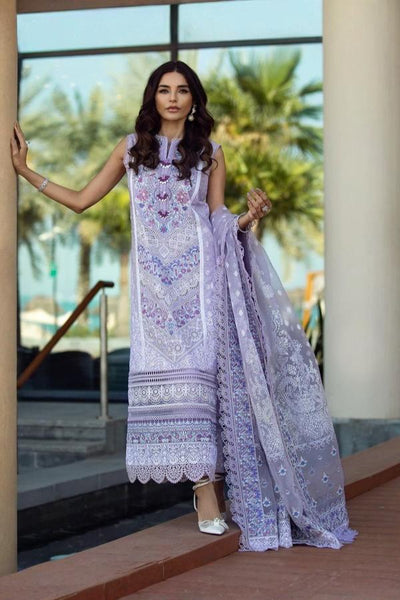 3 Piece Stitched Lavender Lawn Suit - Ready To Wear