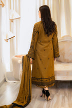 3 Piece Stitched Embroidered Dhanak Suit - Ready To Wear