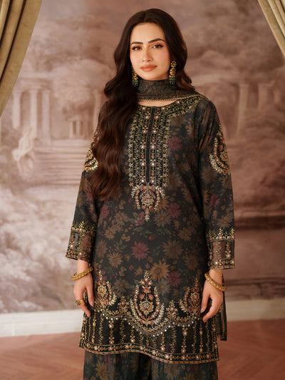 3 Piece Stitched Embroidered Lawn Suit - Ready To Wear
