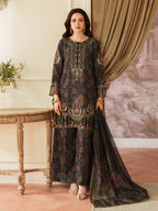 3 Piece Stitched Embroidered Lawn Suit - Ready To Wear