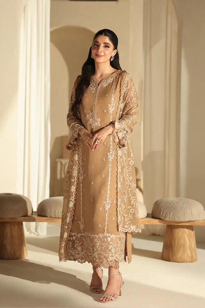 03-Piece Pure Chiffon Suit With Embroidered - Ready to Wear