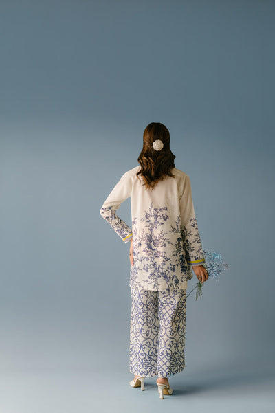 3 Piece Digital Printed Silk Suit - Ready To Wear