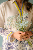 3 Piece Digital Printed Silk Suit - Ready To Wear