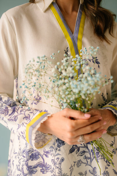 3 Piece Digital Printed Silk Suit - Ready To Wear