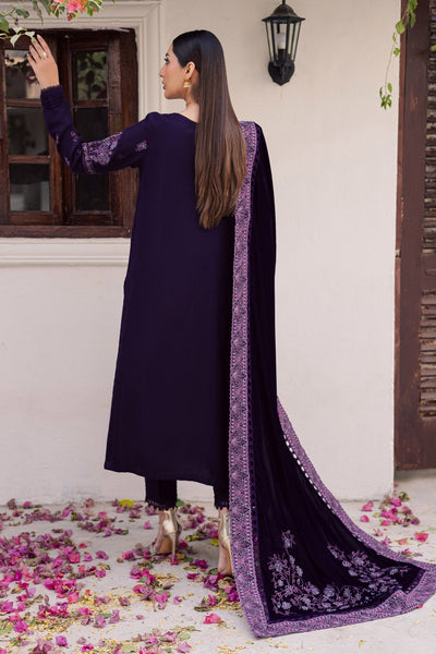 3 Piece Stitched Velvet Embroidered Suit - Ready To Wear