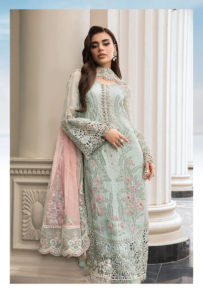 3 Piece Stitched Chiffon Embroidery Suit - Ready To Wear