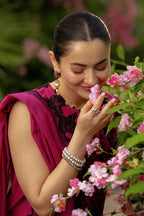 Shocking Pink - Embroidered Lawn Suit With Net Dupatta | Ready To Wear
