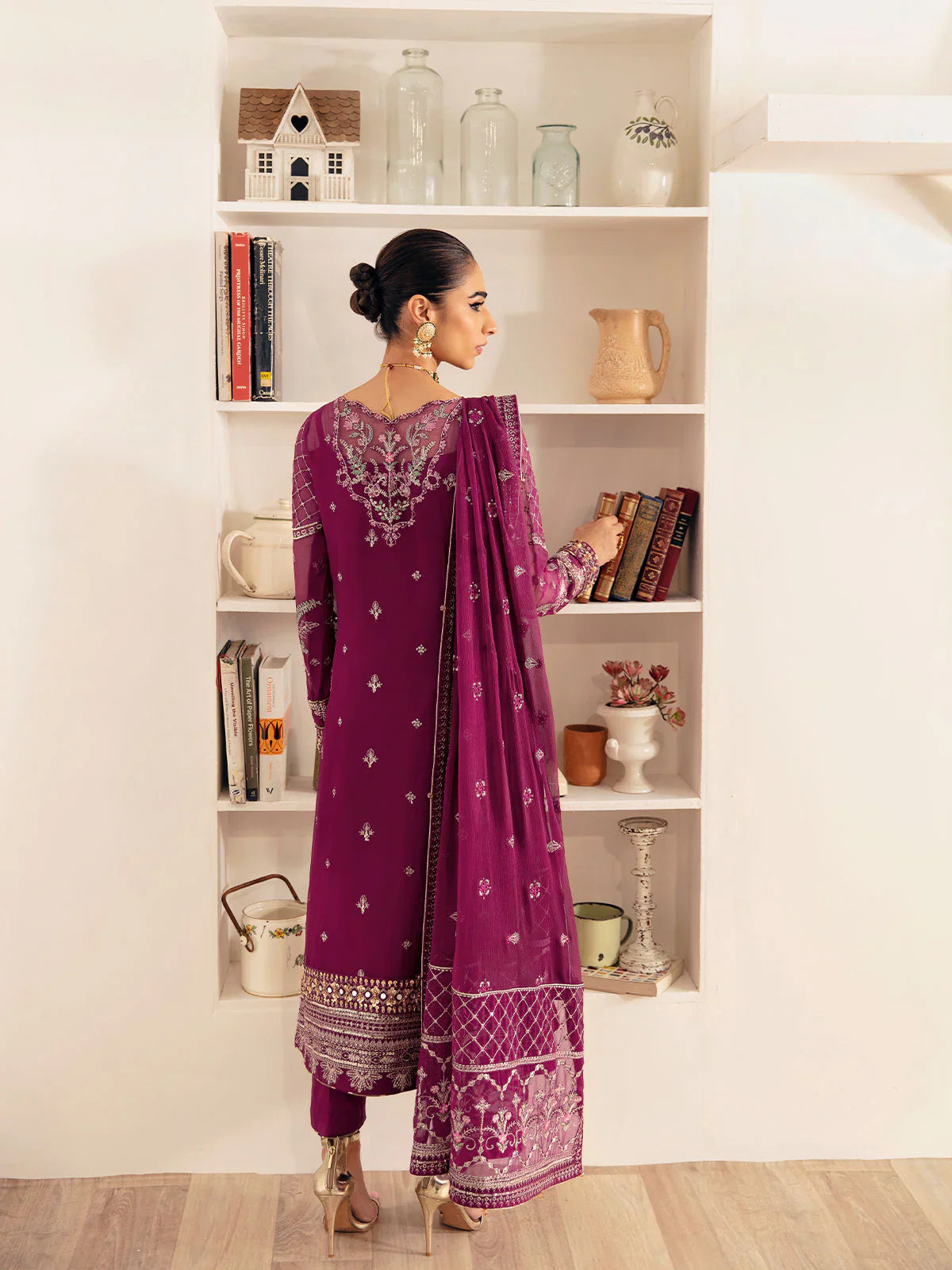 Royal Plum - 3 Piece Embroidered Suit | Ready To Wear