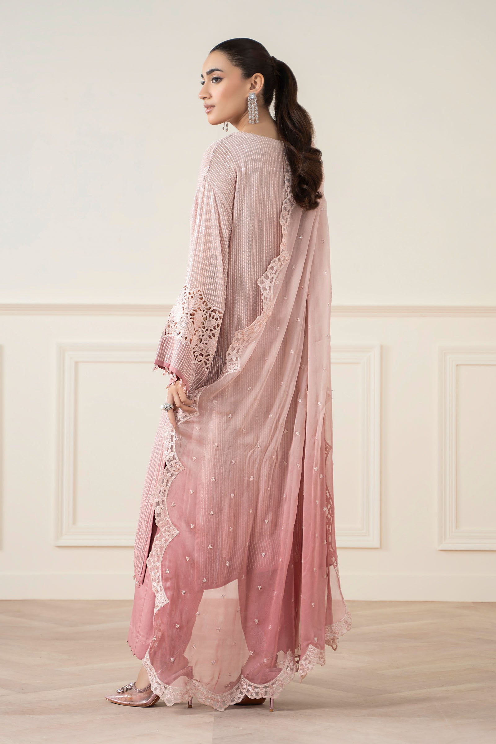 3 Piece Stitched Chiffon Embroidery Suit - Ready To Wear