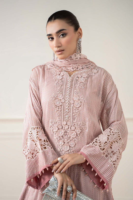 3 Piece Stitched Chiffon Embroidery Suit - Ready To Wear