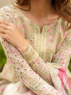 03-Piece Printed Lawn Suit With Embroidery - Ready To Wear