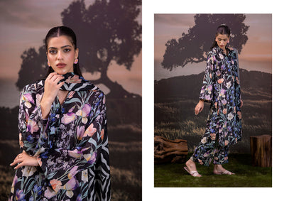 3 Piece Stitched Lawn Suit - Ready To Wear