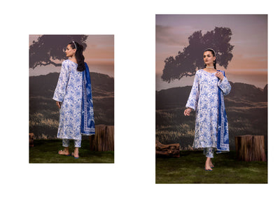 3 Piece Stitched Lawn Shirt - Ready To Wear