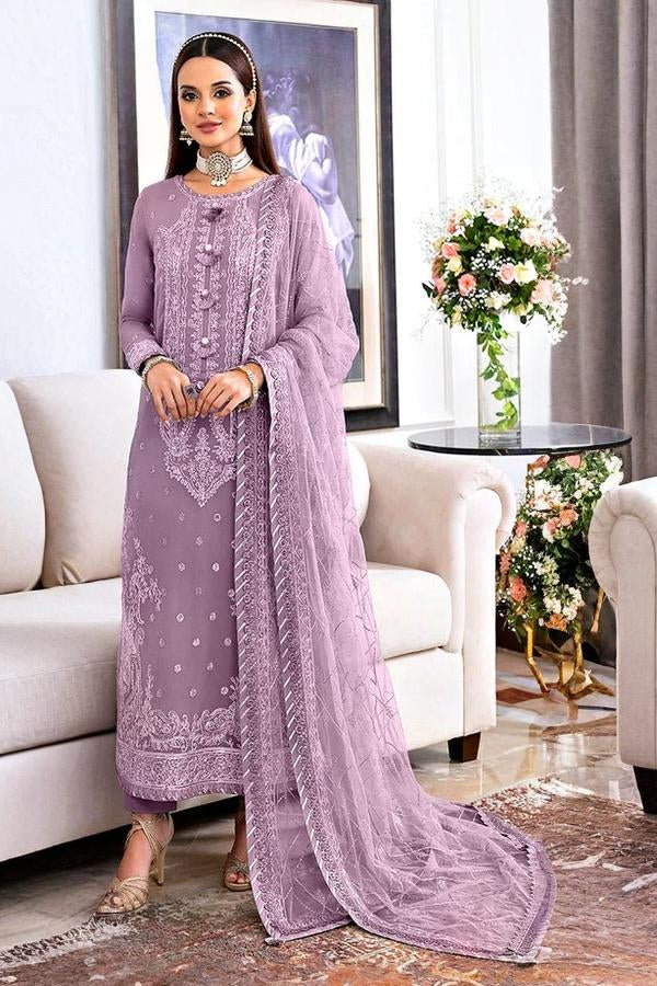3 Piece Stitched Chiffon Suit - Ready To Wear