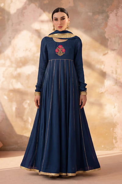 TANIA - NAVY PISHWAS SET