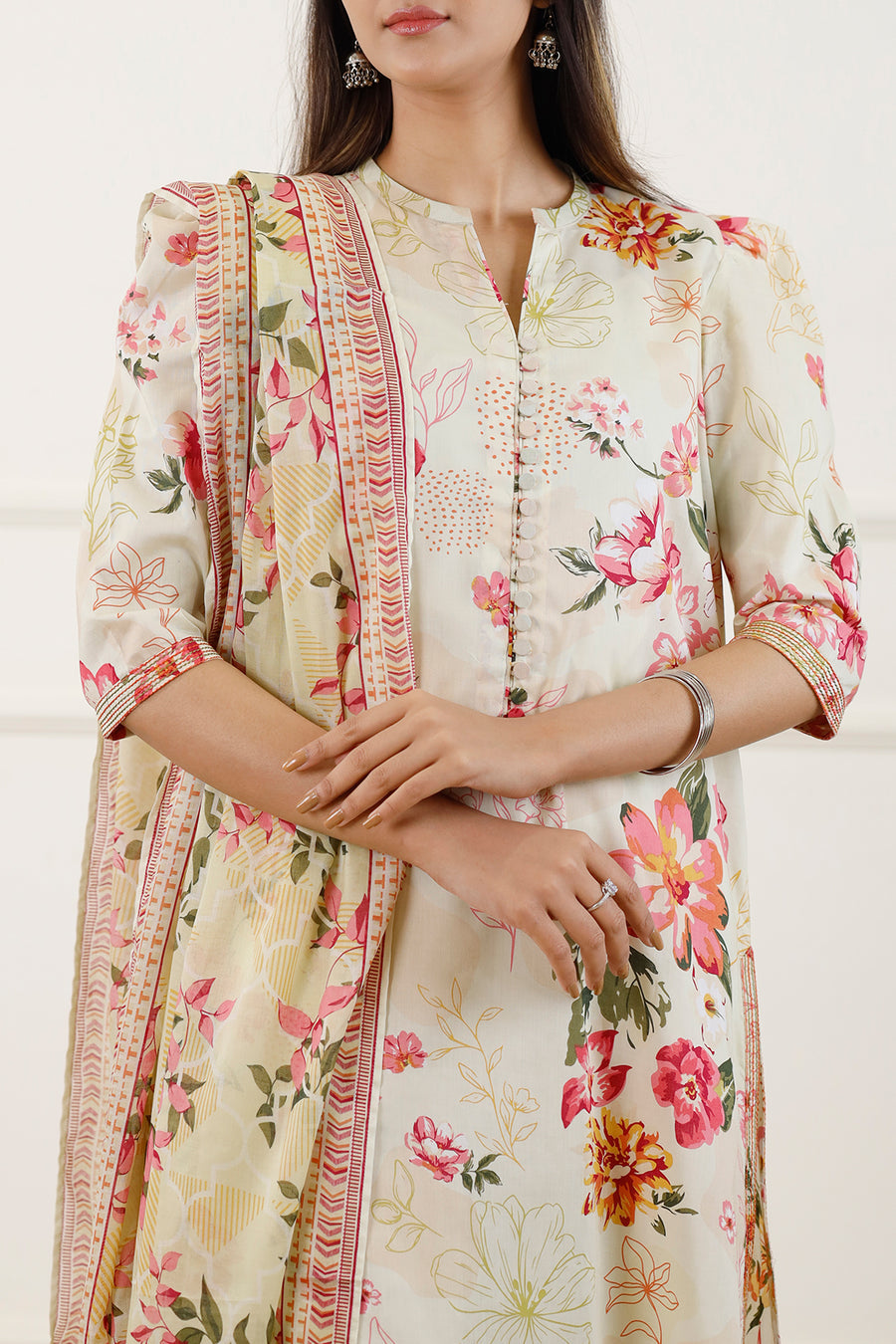 3 Piece Stitched Lawn Suit - Ready To Wear