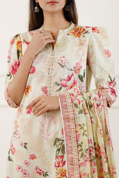 3 Piece Stitched Lawn Suit - Ready To Wear