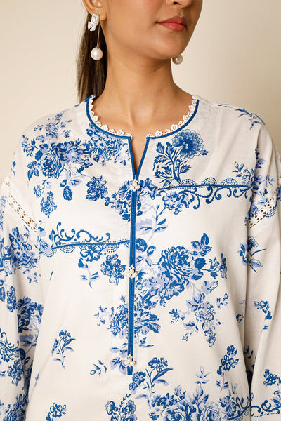 3 Piece Stitched Lawn Suit - Ready To Wear