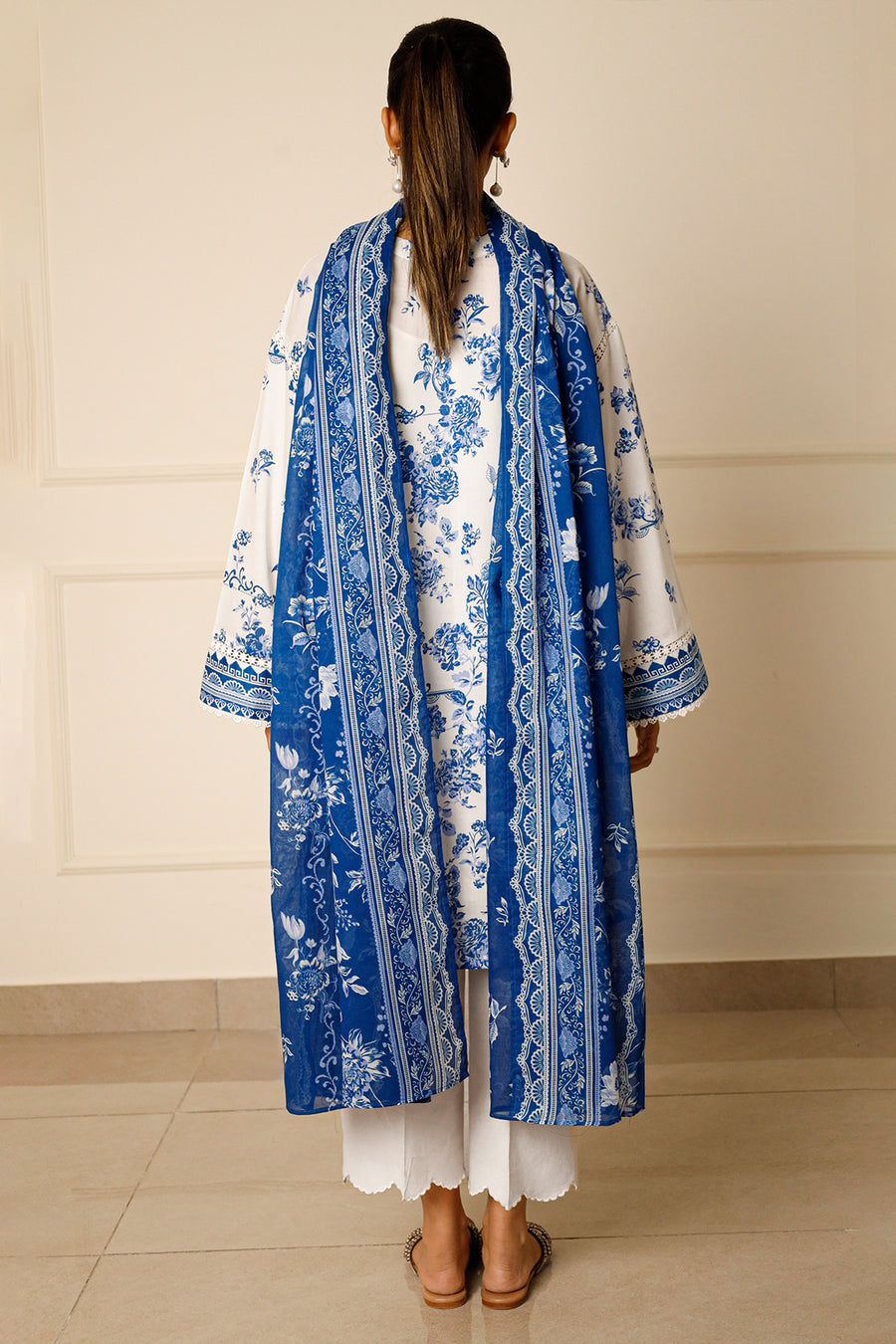 3 Piece Stitched Lawn Suit - Ready To Wear