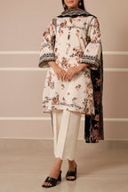 3 Piece Stitched Lawn Suit - Ready To Wear