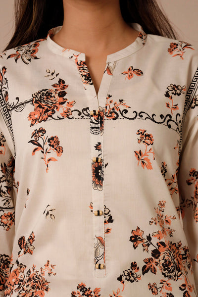 3 Piece Stitched Lawn Suit - Ready To Wear