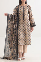 3 Piece Stitched Lawn Suit - Ready To Wear