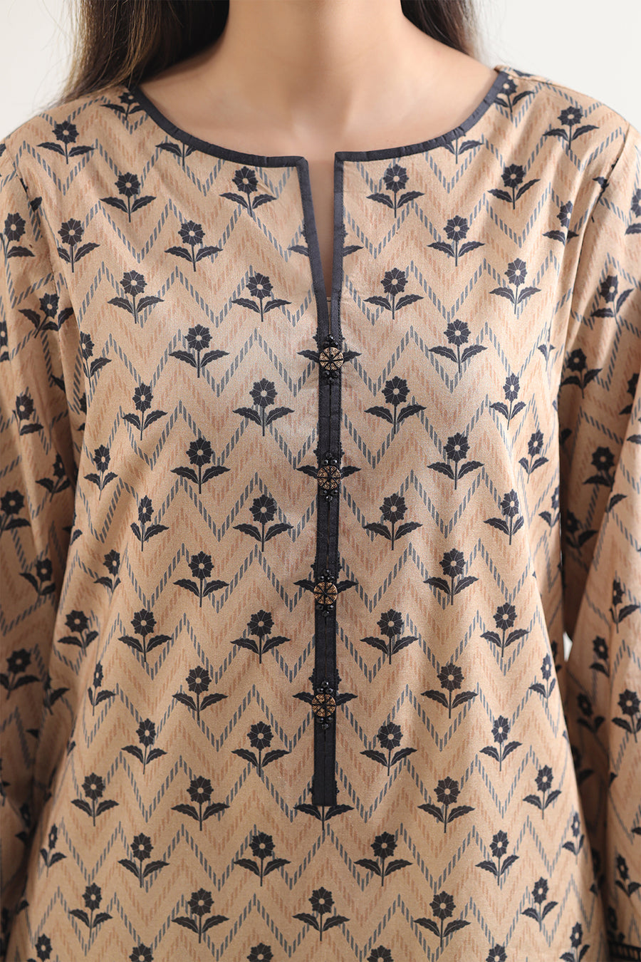 3 Piece Stitched Lawn Suit - Ready To Wear