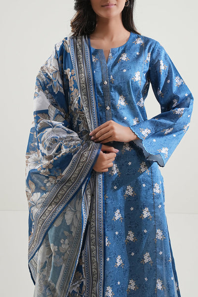 3 Piece Stitched Lawn Suit - Ready To Wear