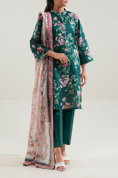 3 Piece Stitched Lawn Suit - Ready To Wear