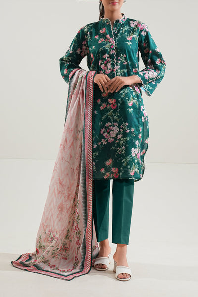 3 Piece Stitched Lawn Suit - Ready To Wear