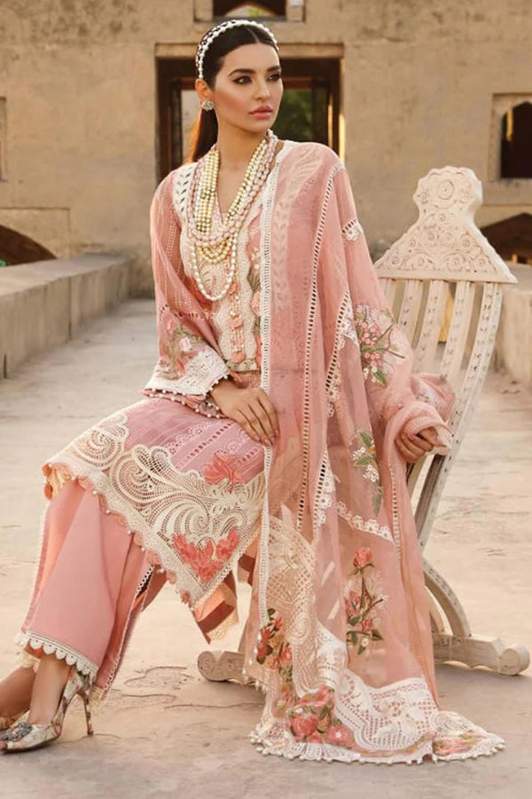 3 Piece Stitched Chikankari Embroidery Suit - Ready To Wear