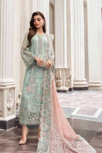 3 Piece Stitched Chiffon Embroidery Suit - Ready To Wear
