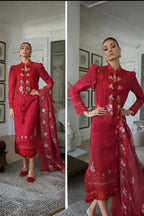 3 Piece Stitched Luxury Lawn Dress - Ready To Wear