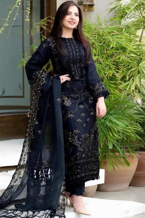 3 Piece Stitched Lawn Suit - Ready To Wear