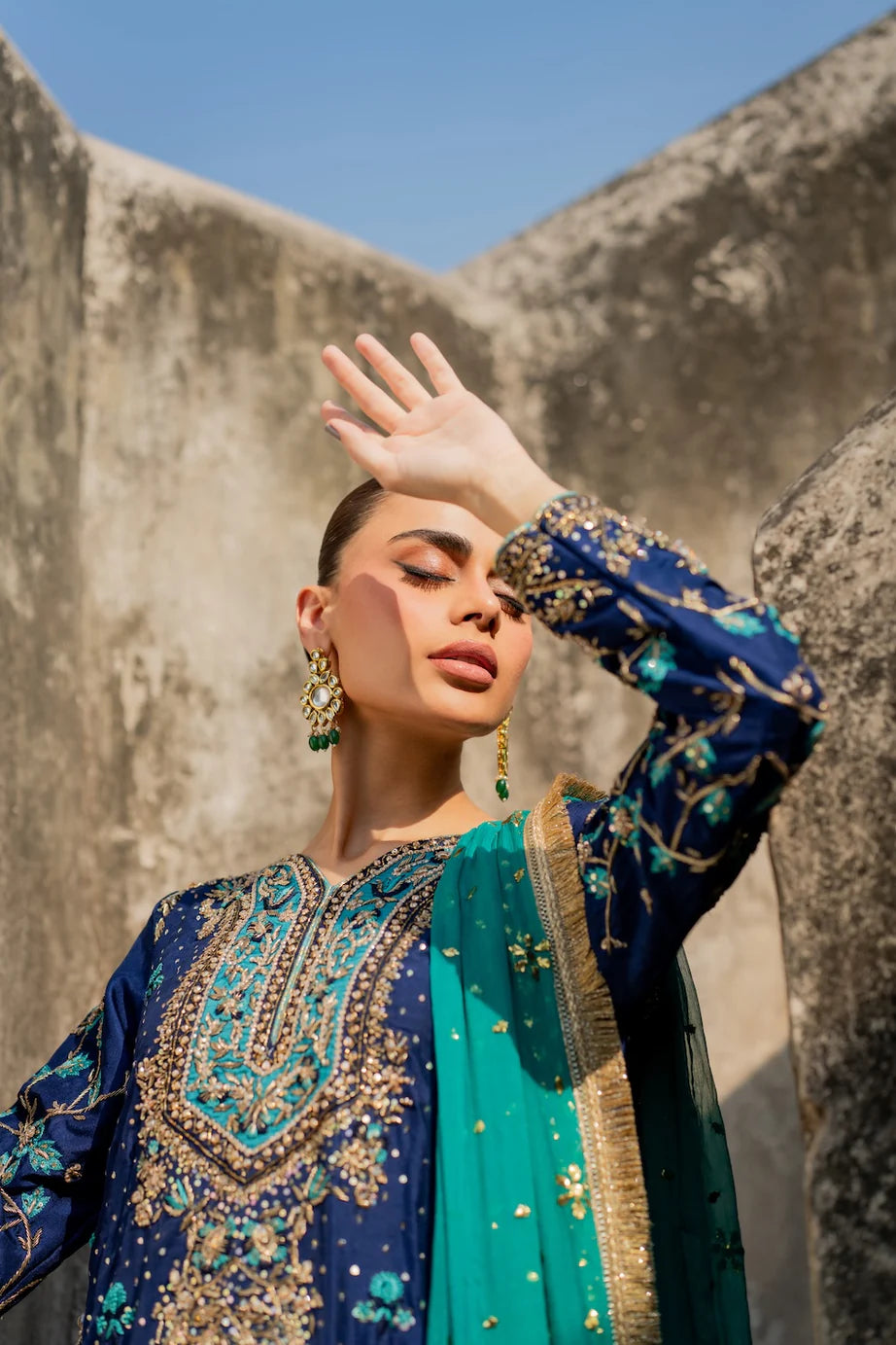 03-Piece Heavy Embroidered Chiffon Suit - Ready To Wear