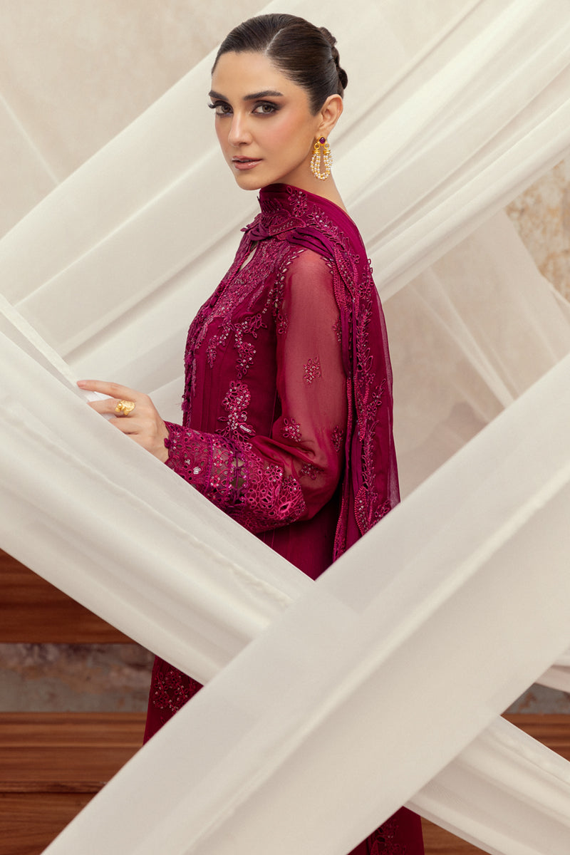 3 Piece Stitched Chiffon Suit - Ready To Wear