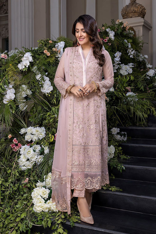 3 Piece Stitched Chiffon Suit - Ready To Wear