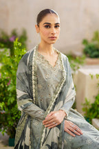 3 Piece Stitched Lawn Suit - Ready To Wear