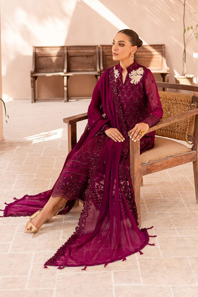 3 Piece Stitched Embroidered Chiffon Suit - Ready To Wear