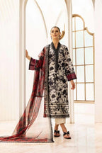 3 Piece Stitched Lawn Suit - Ready To Wear