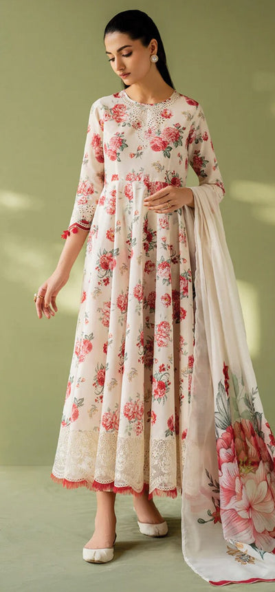 3 Piece Stitched Embroidery Lawn Suit - Ready To Wear