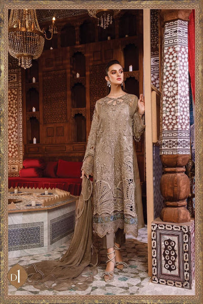 3 Piece Stitched Embroidery Organza Suit - Ready To Wear