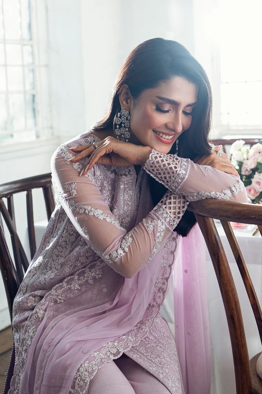 3 Piece Stitched Chiffon Embroidery Suit - Ready To Wear