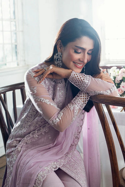 3 Piece Stitched Chiffon Embroidery Suit - Ready To Wear